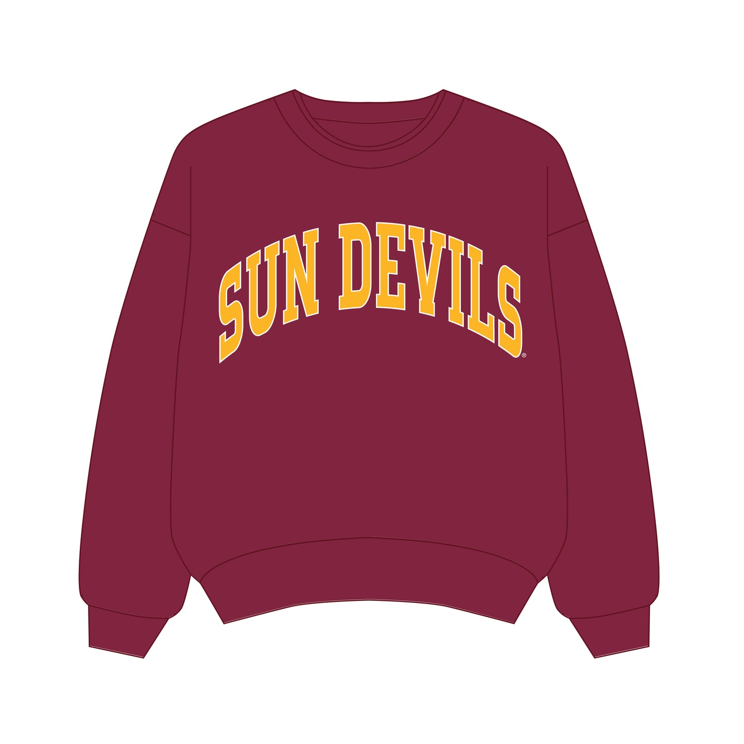 The Olivia Oversized Crewneck Arizona State | Maroon