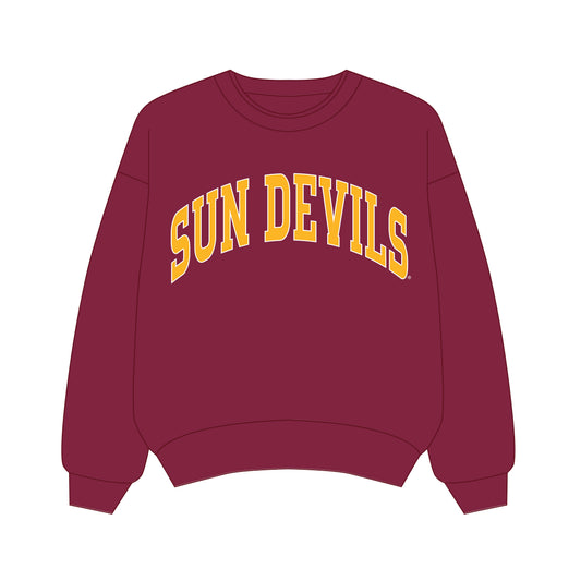 The Olivia Oversized Crewneck Arizona State | Youth Maroon