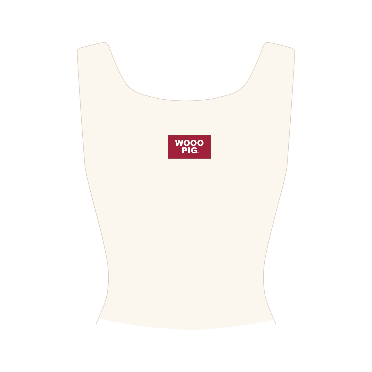 The Alli Ribbed Tank Wooo Pig Woven Label | Bone