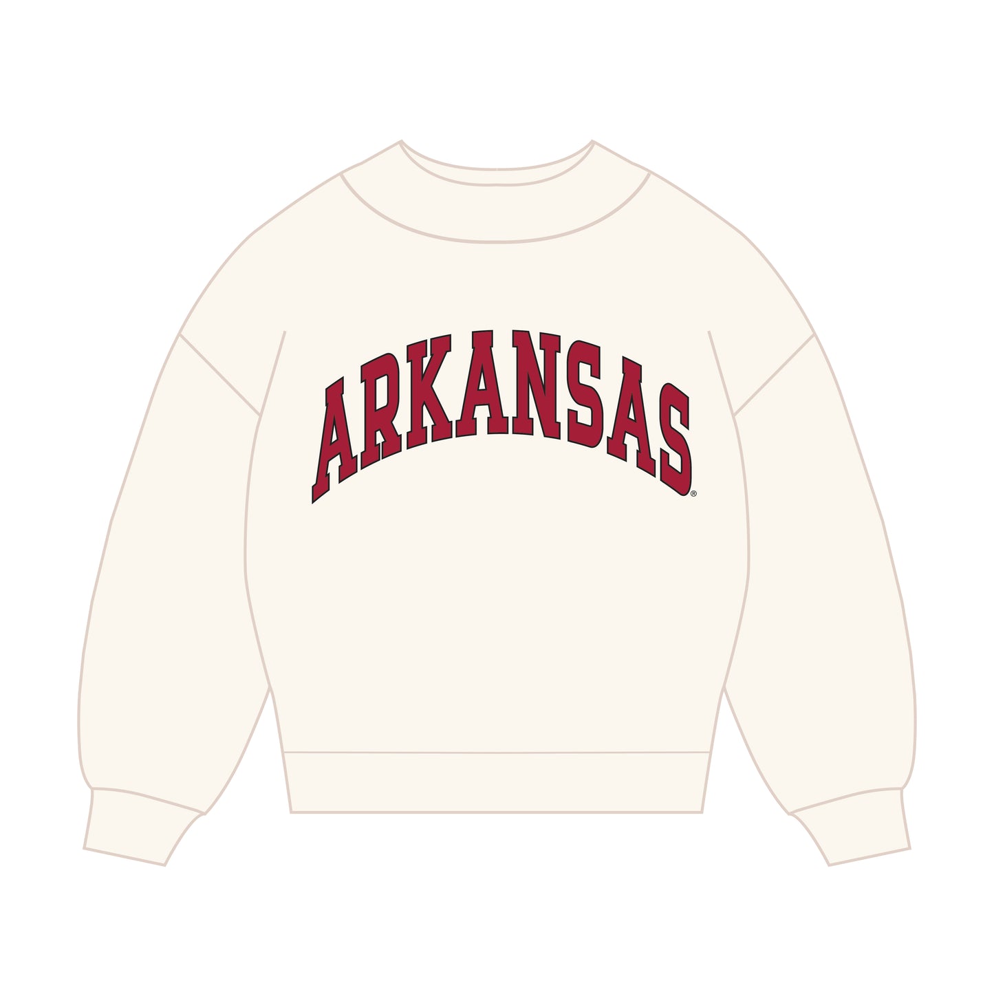 The Madi Classic Mockneck Arkansas Applique | Bone