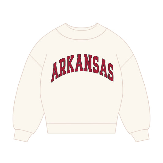 The Madi Classic Mockneck Arkansas Applique | Bone