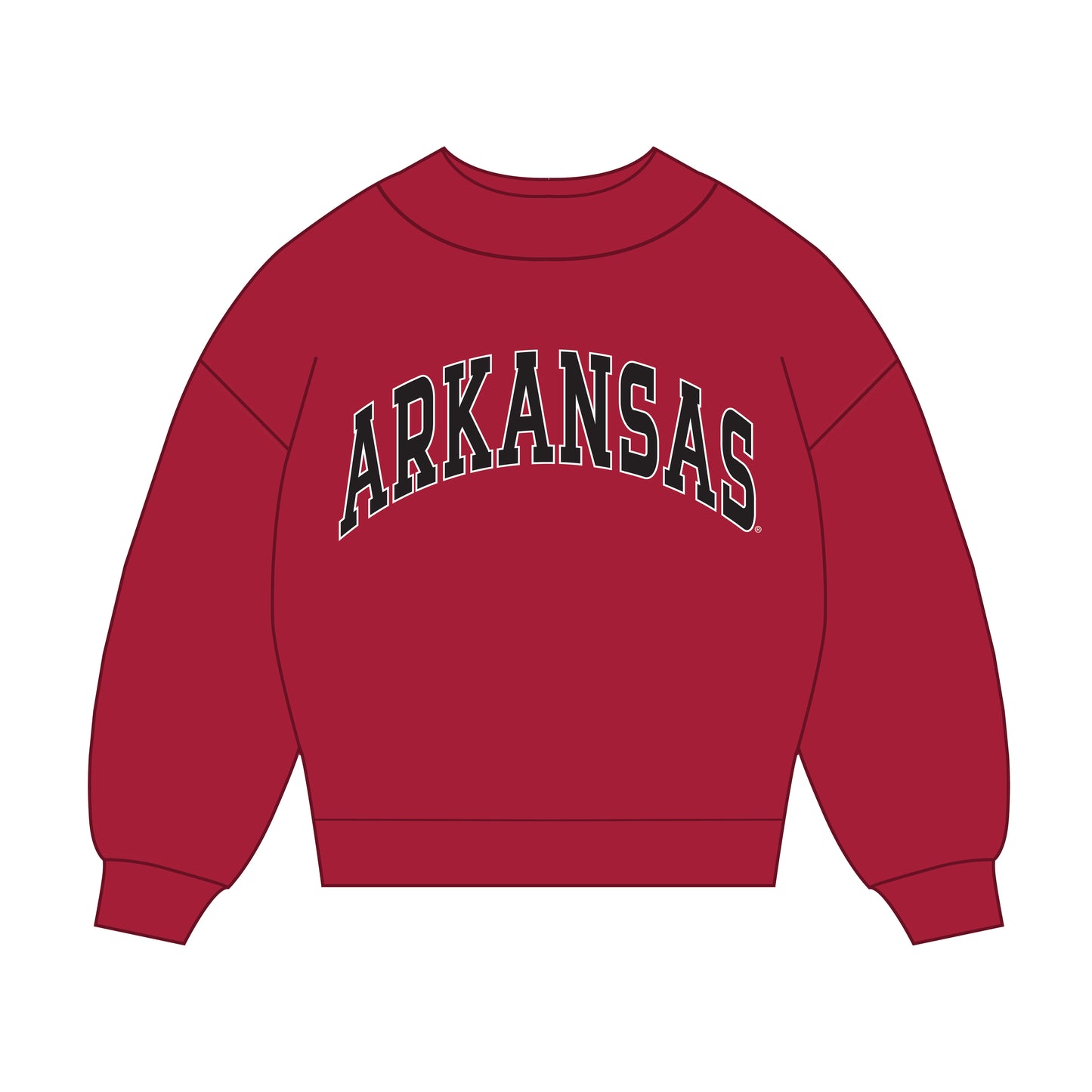 The Madi Classic Mockneck Arkansas Applique | Youth Crimson