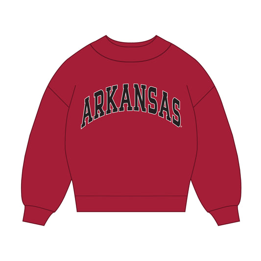 The Madi Classic Mockneck Arkansas Applique | Crimson