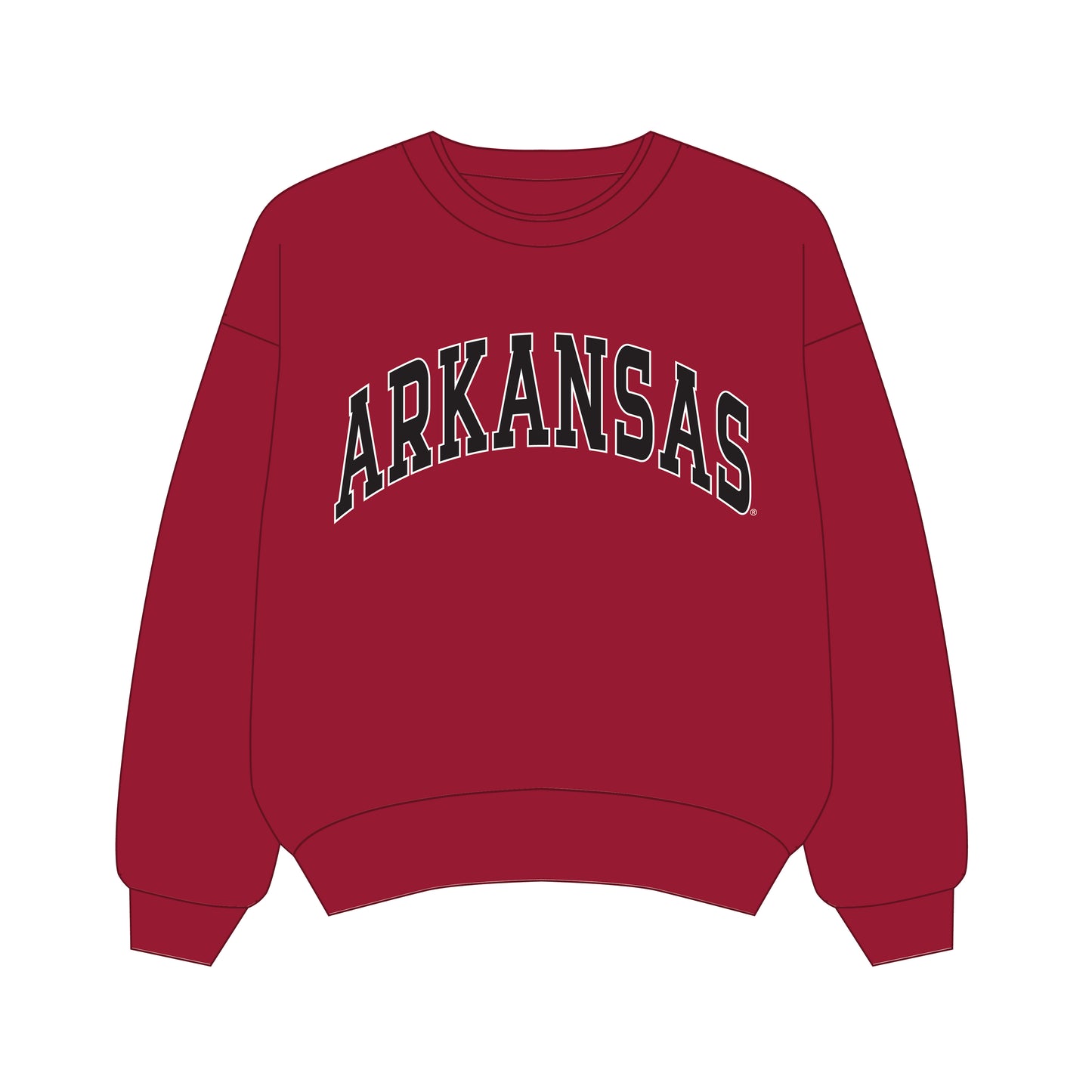 The Olivia Oversized Crewneck Arkansas | Crimson