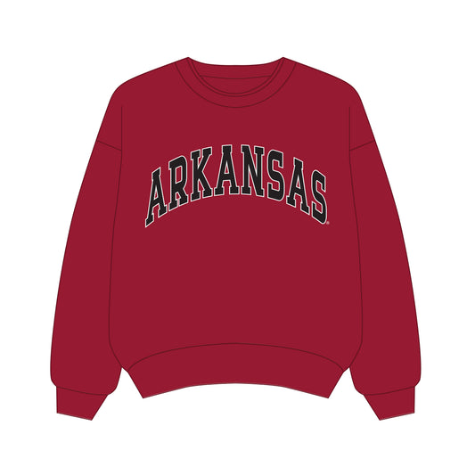 The Olivia Oversized Crewneck Arkansas | Youth Crimson