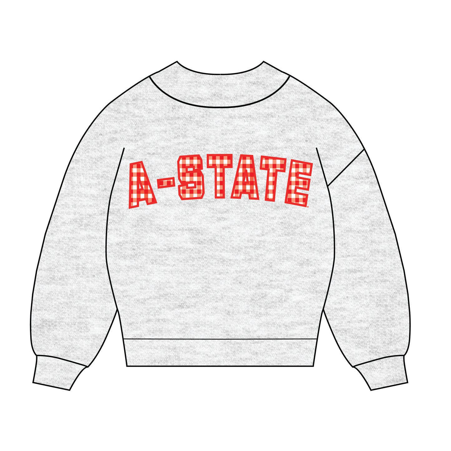 The Mallory Gingham Mockneck Arkansas State | Ash