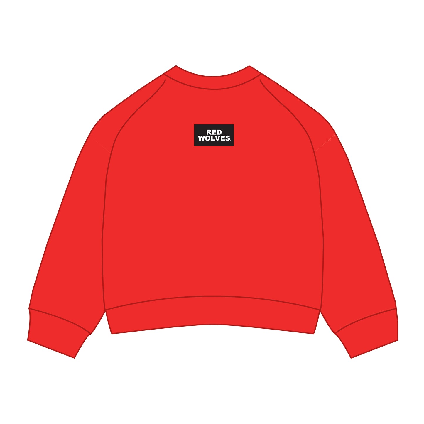 The Ava Airy Crewneck Red Wolves Woven Label | Bright Red