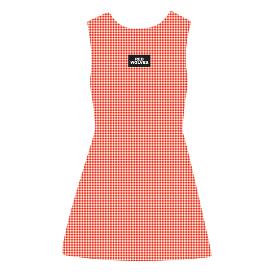 The Grace Gingham Dress Red Wolves Woven Label | Bright Red
