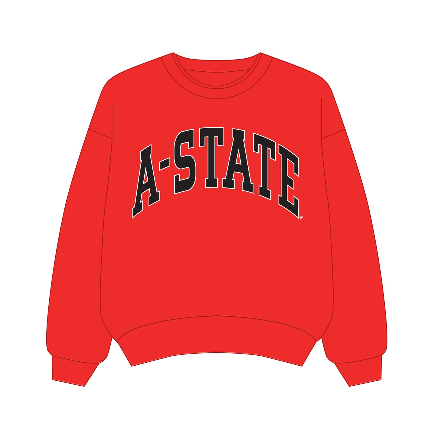 The Olivia Oversized Crewneck Arkansas State | Bright Red