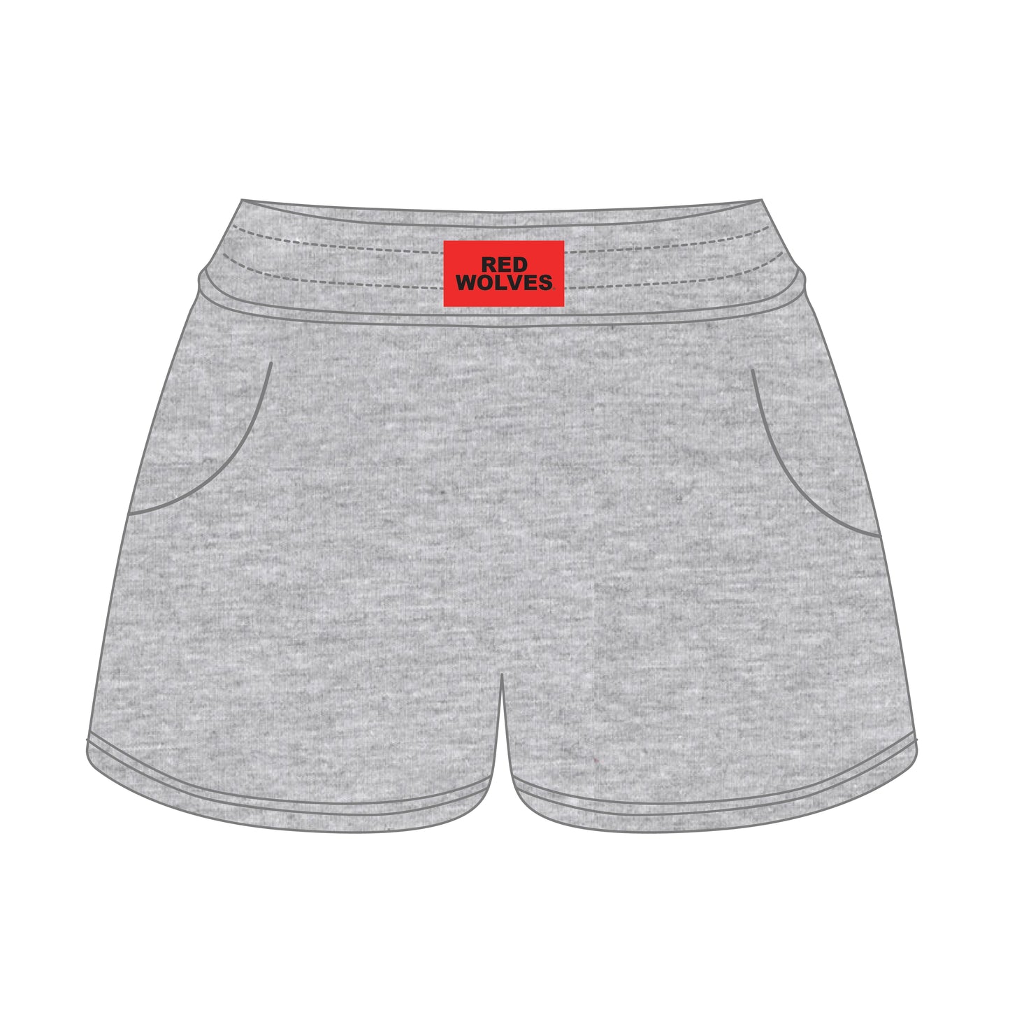 The Ava Airy Shorts Red Wolves Woven Label | Heather Grey