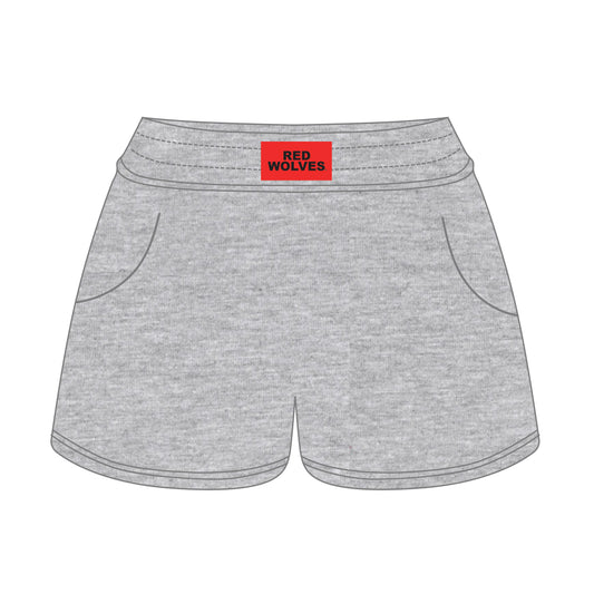 The Ava Airy Shorts Red Wolves Woven Label | Heather Grey