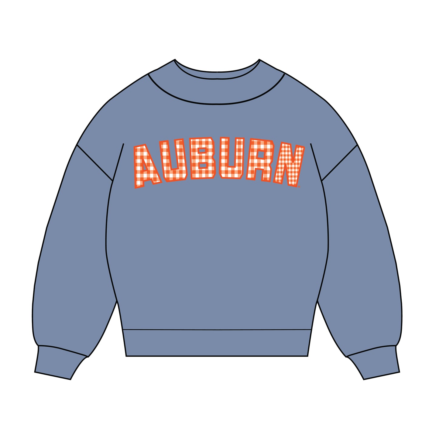 The Mallory Gingham Mockneck Auburn  | Denim