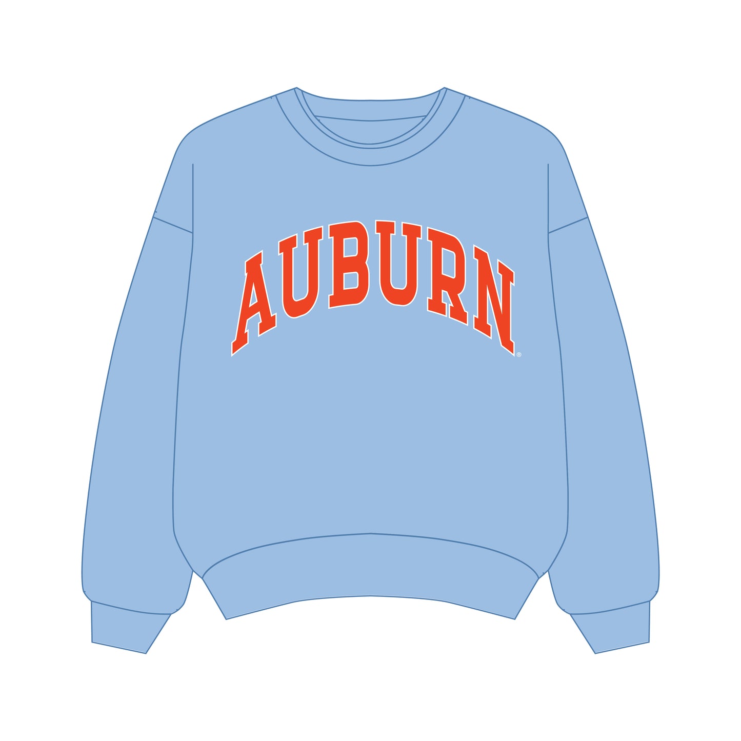 The Olivia Oversized Crewneck Auburn | Light Blue
