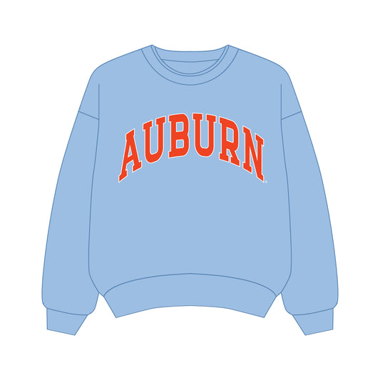The Olivia Oversized Crewneck Auburn | Light Blue