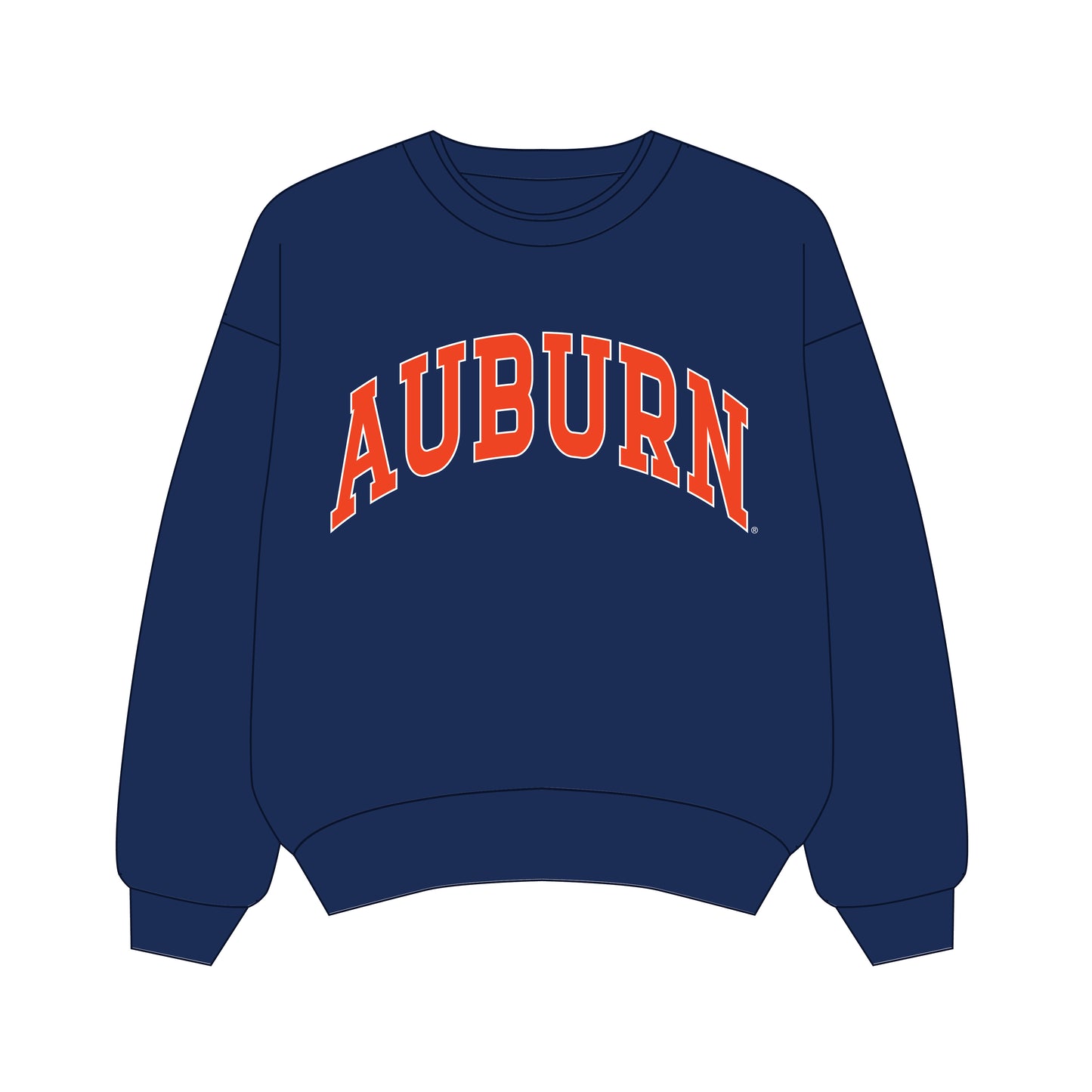 The Olivia Oversized Crewneck Auburn | Navy