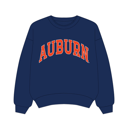 The Olivia Oversized Crewneck Auburn | Youth Navy