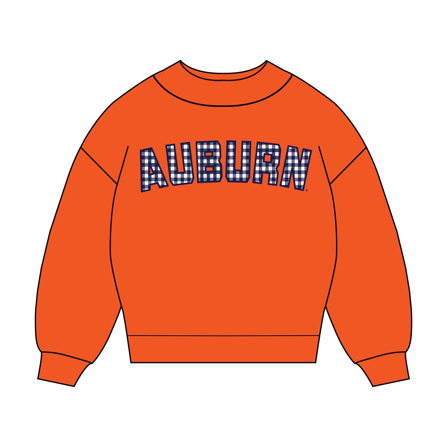 The Mallory Gingham Mockneck Auburn | Orange
