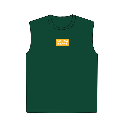 The Anna Active Tank Sic 'Em Bears Woven Label | Green