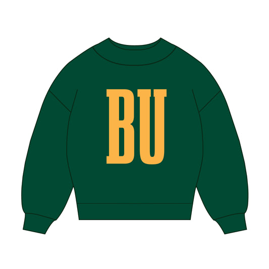The Madi Varsity Mockneck Baylor | Green