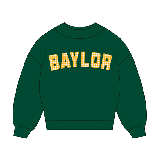 The Mallory Gingham Mockneck Baylor | Green