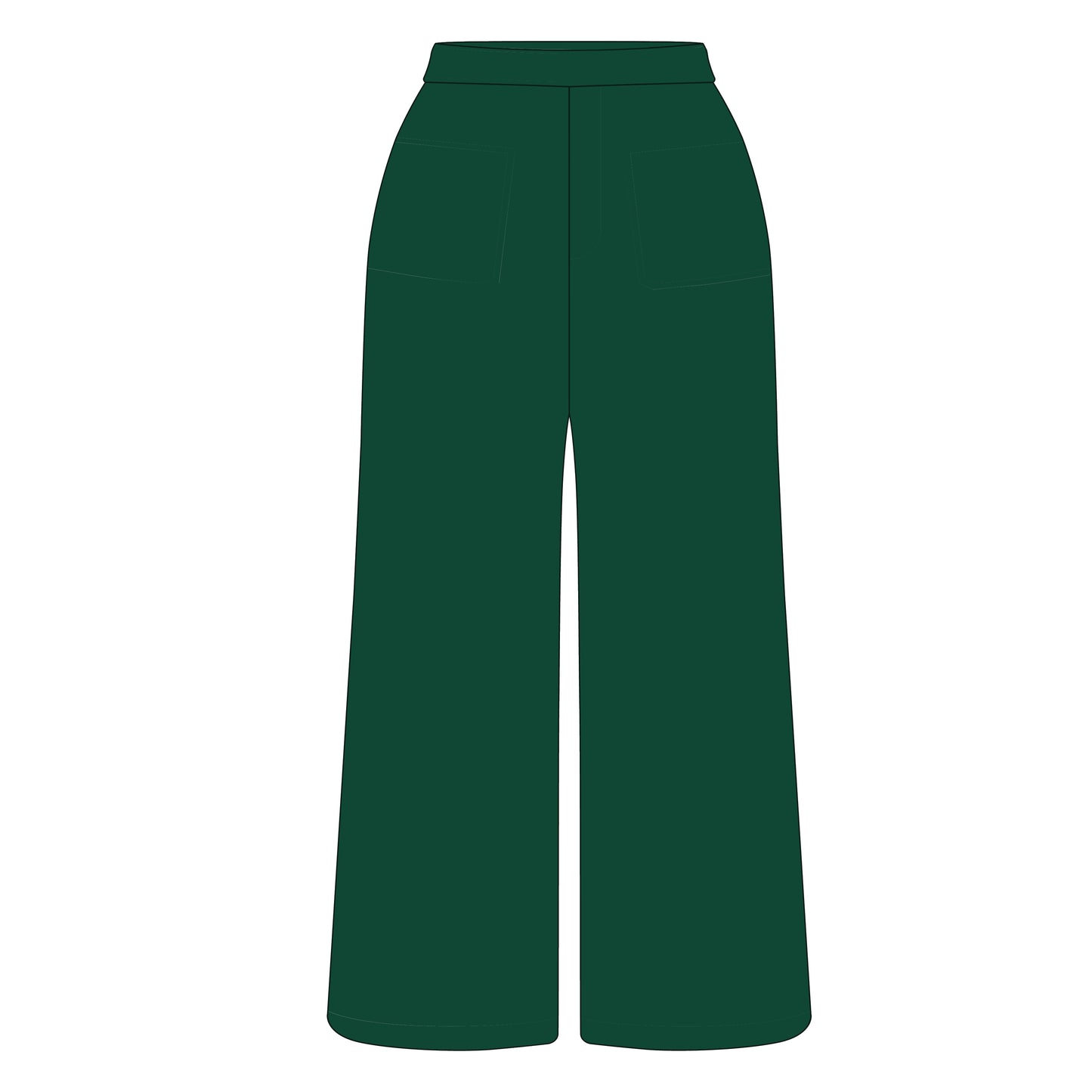 The Ava Airy Pants Sic 'Em Bears Woven Label | Green