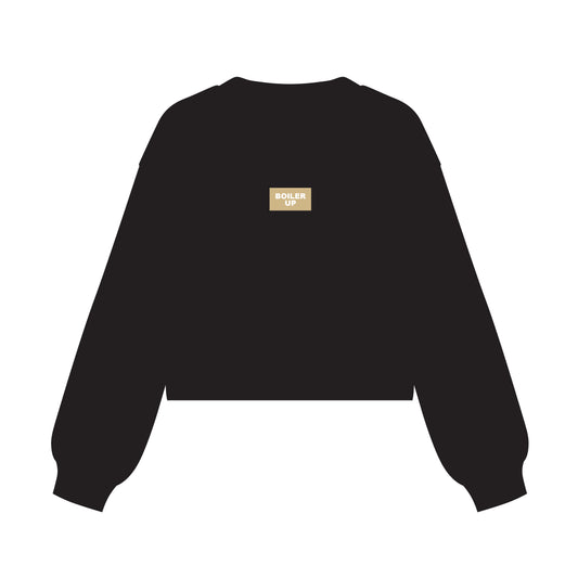The Becca Boxy Crewneck Boiler Up Woven Label | Youth Black