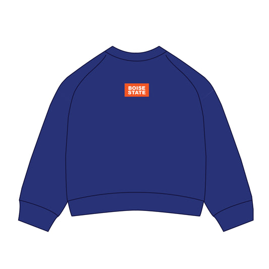 The Ava Airy Crewneck Boise State Woven Label | Royal