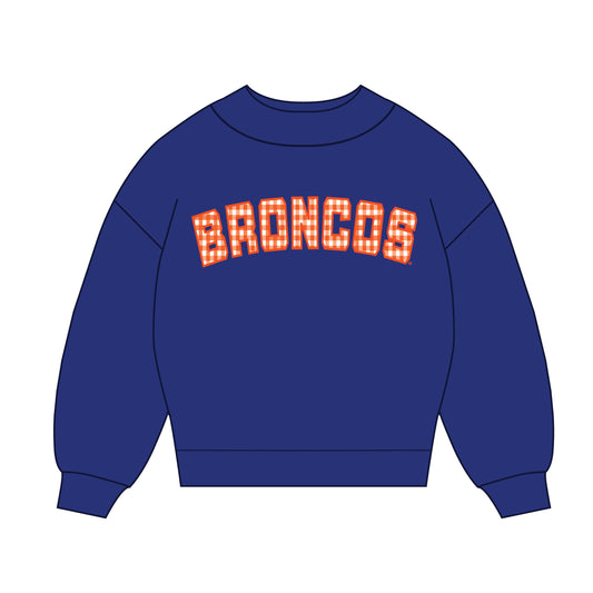 The Mallory Gingham Mockneck Boise State | Royal