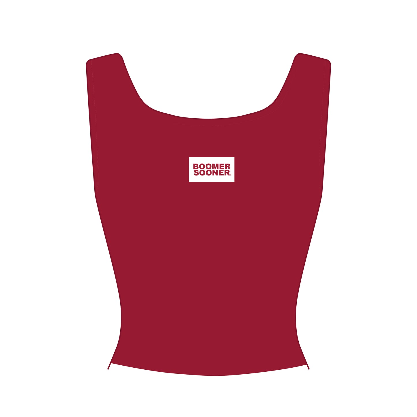 The Alli Airy Tank Boomer Sooner Woven Label  | Crimson