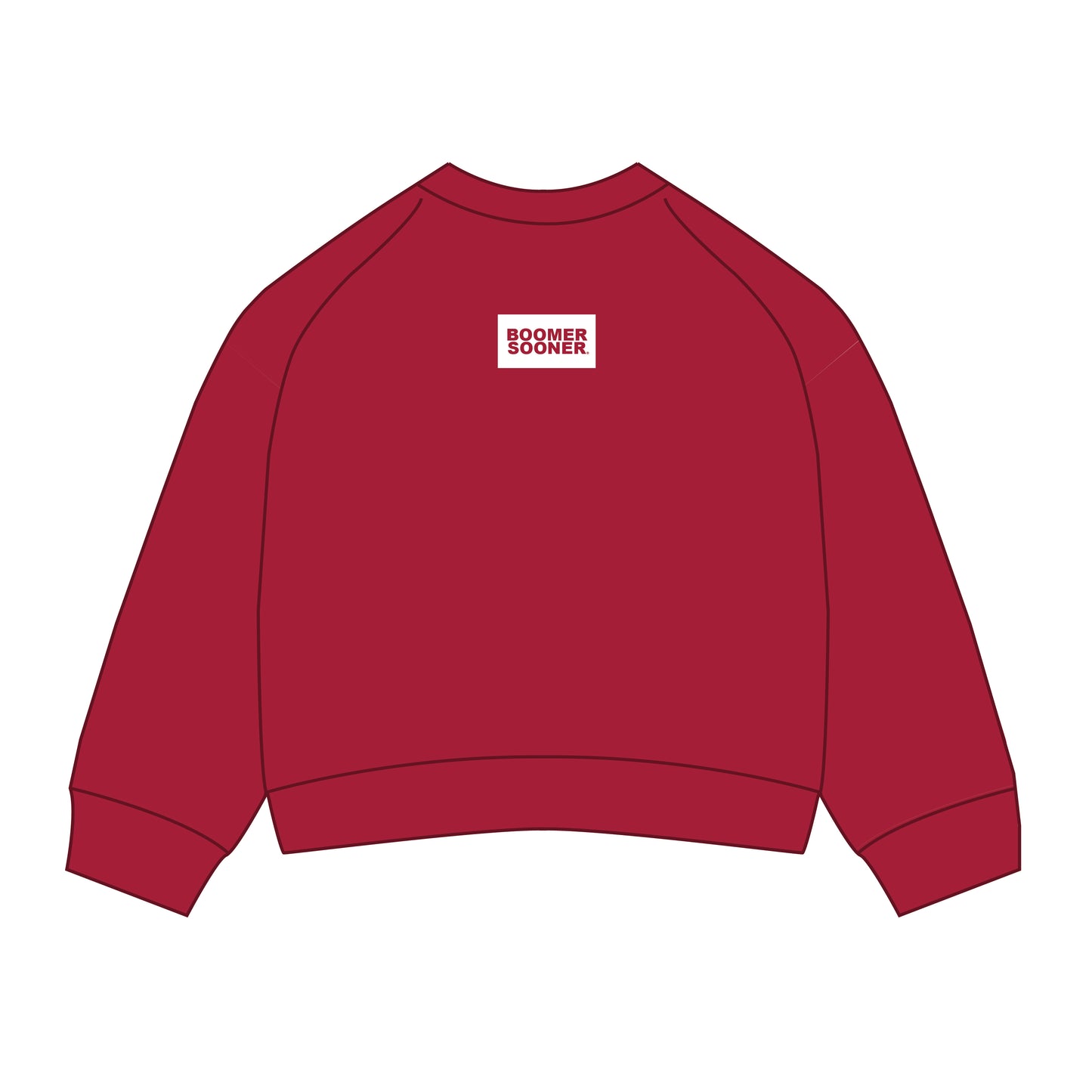 The Ava Airy Crewneck Boomer Sooner Woven Label | Youth Crimson