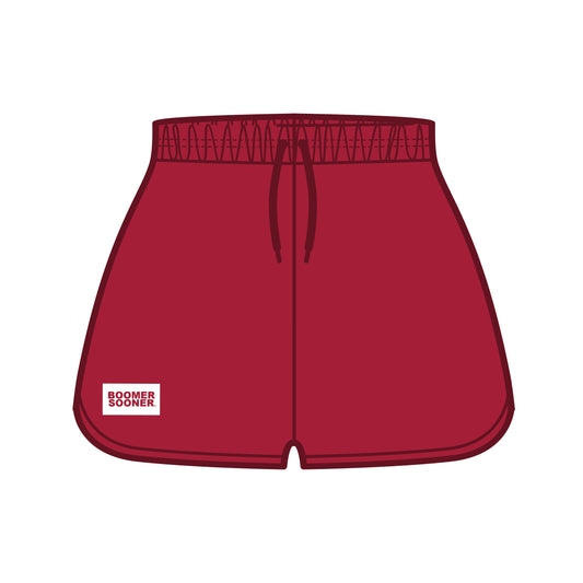The Kristen Airy Lounge Shorts Boomer Sooner Woven Label | Crimson