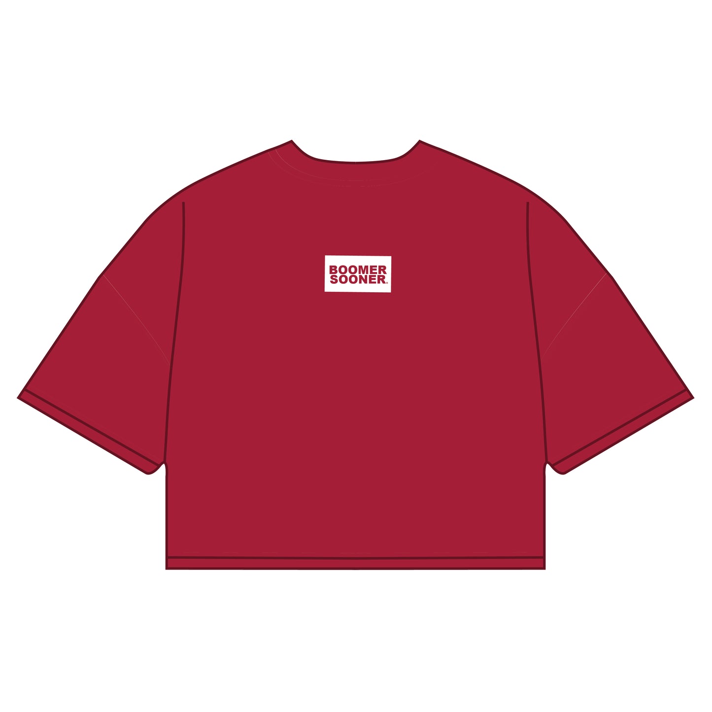 The Kristen Airy Tee Boomer Sooner Woven Label | Youth Crimson