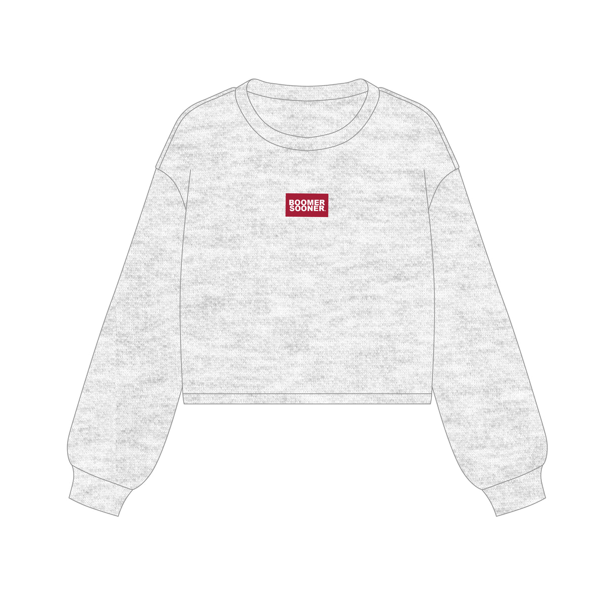 The Becca Boxy Crewneck Boomer Sooner Woven Label | Ash