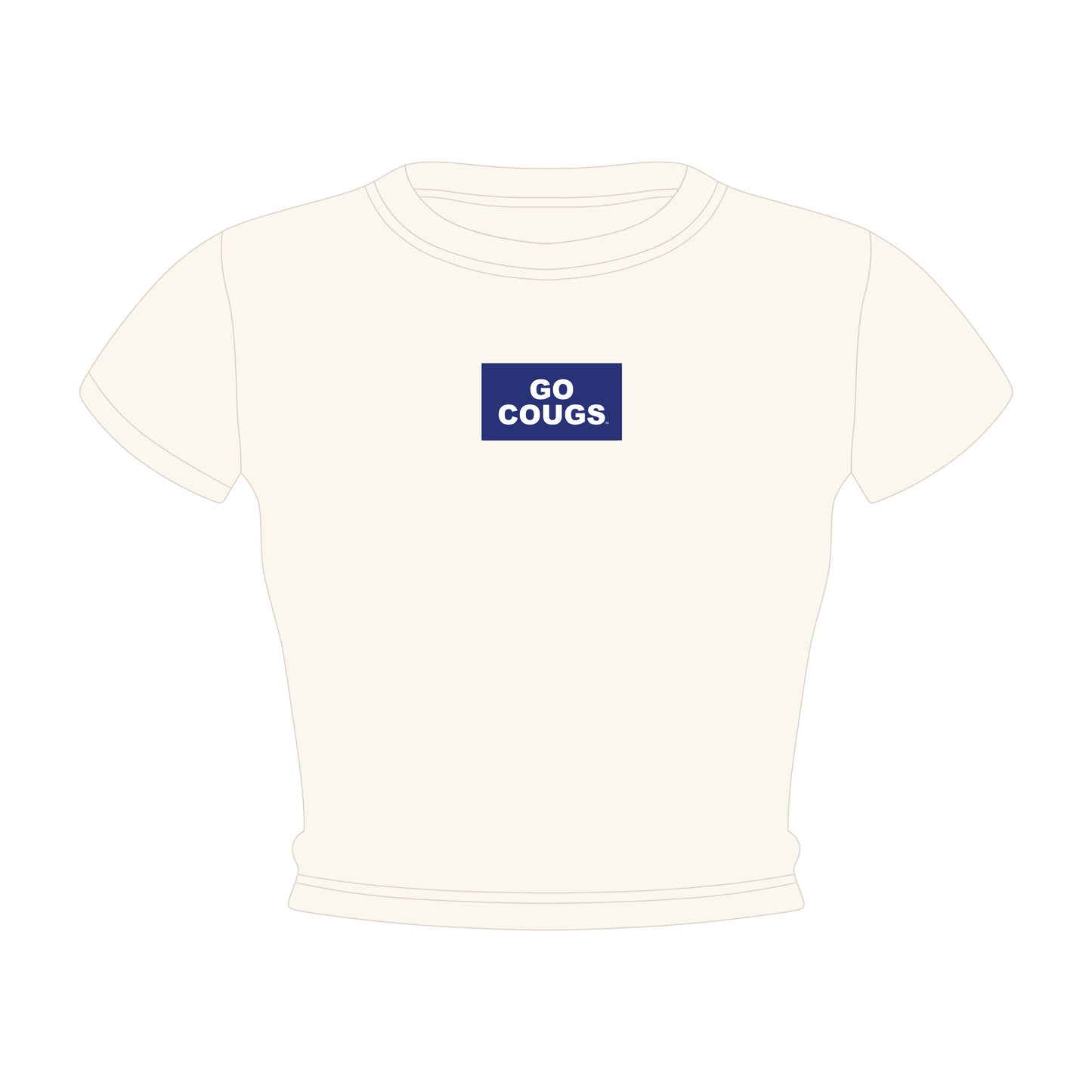 The Raegan Ribbed Baby Tee Go Cougs Woven Label | Bone