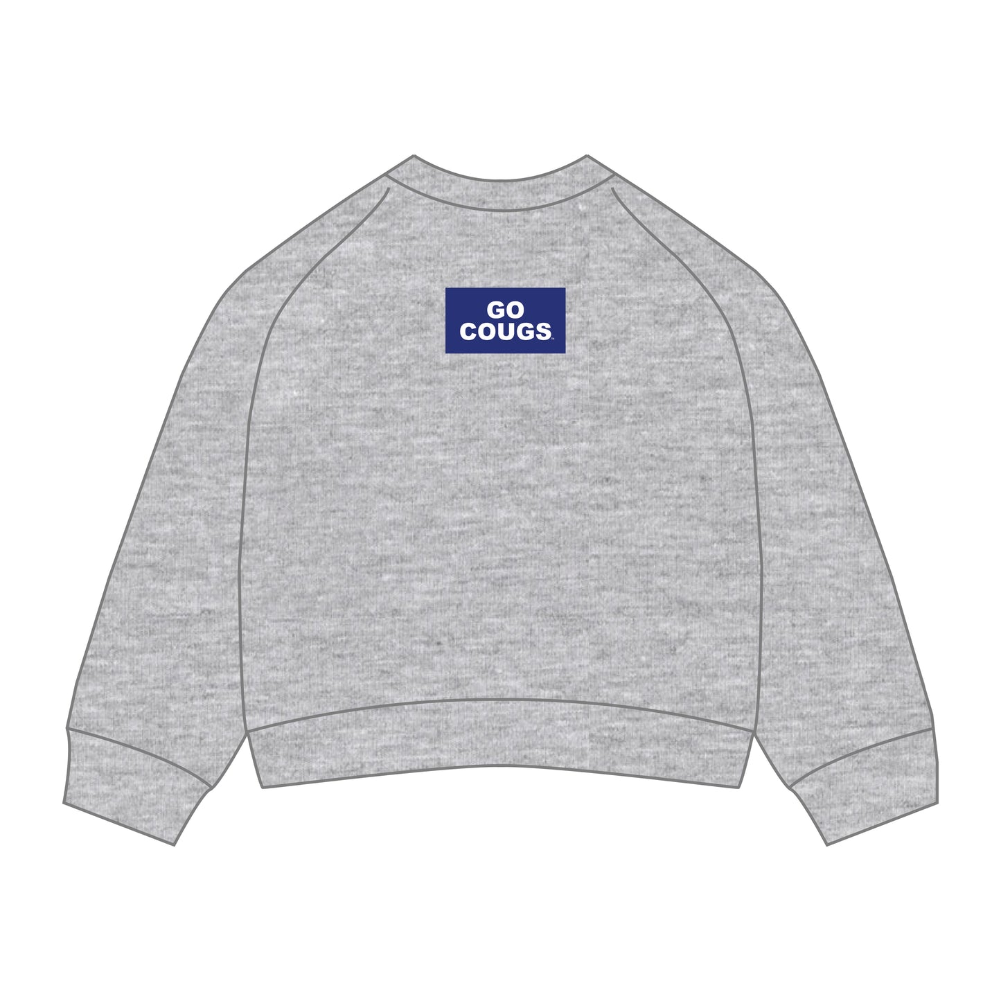 The Ava Airy Crewneck Go Cougs Woven Label | Heather Grey