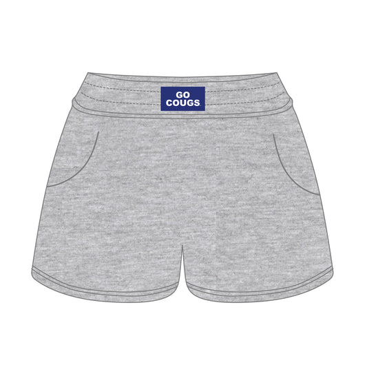 The Ava Airy Shorts Go Cougs Woven Label | Heather Grey