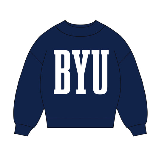 The Madi Varsity Mockneck BYU | Navy