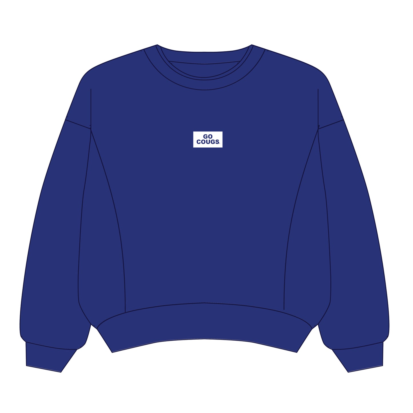 The Molly Corded Crew Go Cougs Woven Label | Youth Royal