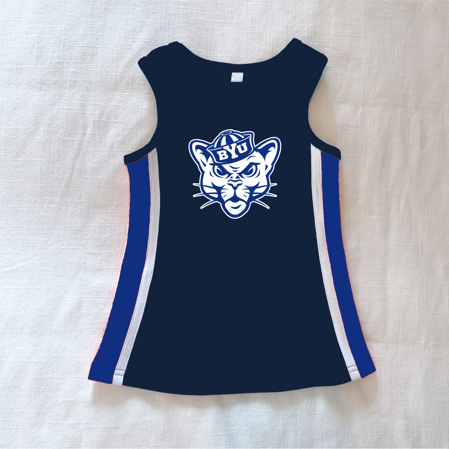 The Power Stripe Cheer Dress BYU | Youth Navy