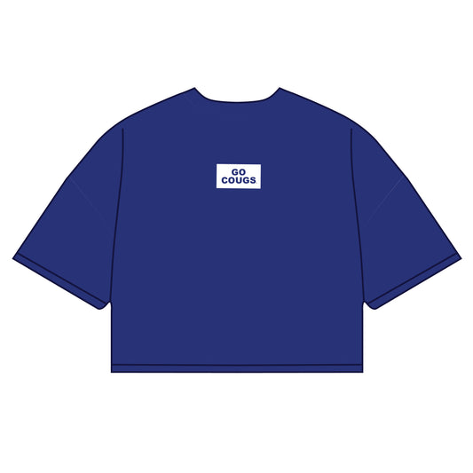 The Kristen Airy Tee Go Cougs Woven Label | Royal