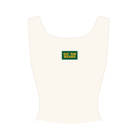 The Alli Ribbed Tank Sic 'Em Bears Woven Label | Bone