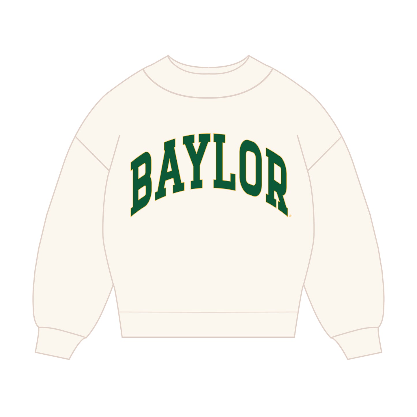 The Madi Classic Mockneck Baylor Applique | Bone