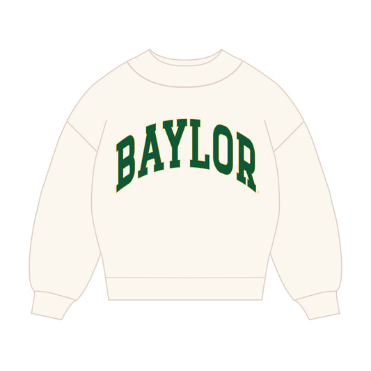 The Madi Classic Mockneck Baylor Applique | Bone