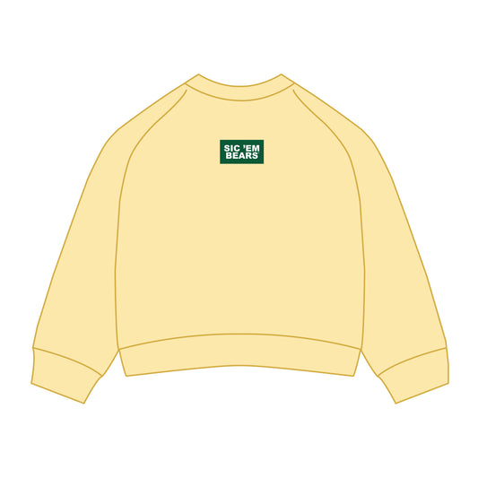 The Ava Airy Crewneck Sic 'Em Bears Woven Label | Butter