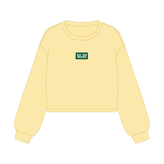 The Becca Boxy Crewneck Sic 'Em Bears Woven Label | Butter