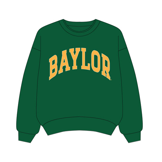 The Olivia Oversized Crewneck Baylor | Youth Green