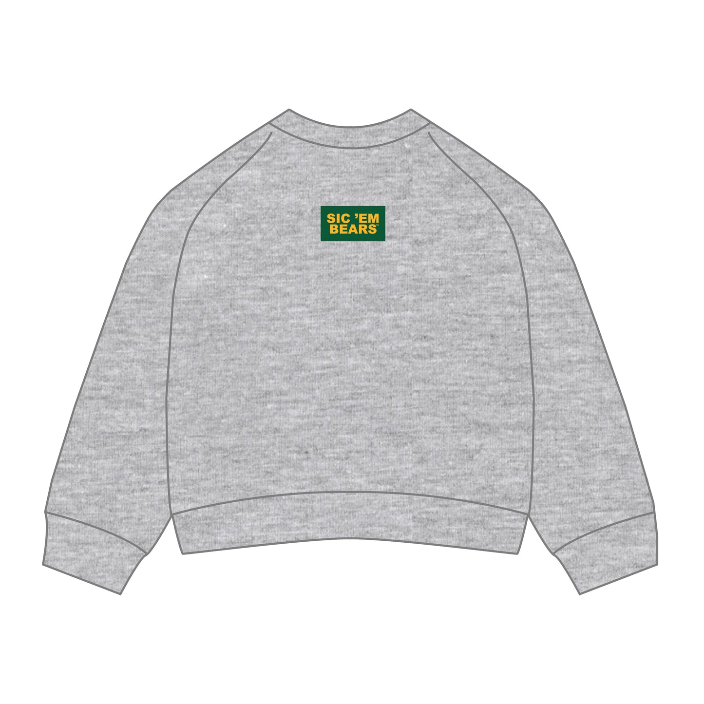 The Ava Airy Crewneck Sic 'Em Bears Woven Label | Youth Heather Grey