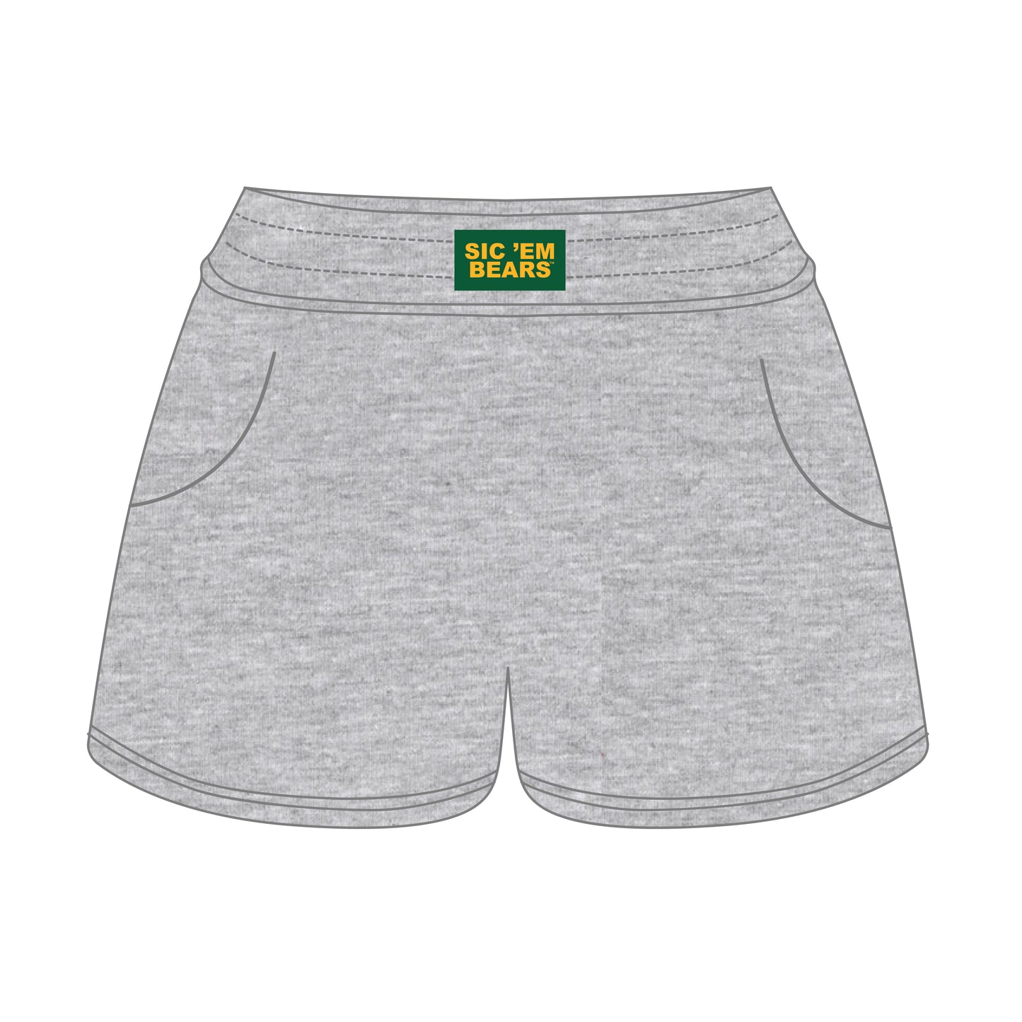 The Ava Airy Shorts Sic 'Em Bears Woven Label | Youth Heather Grey