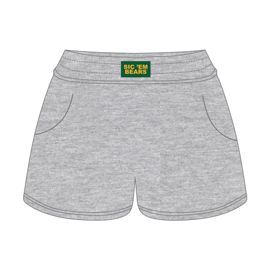 The Ava Airy Shorts Sic 'Em Bears Woven Label | Heather Grey
