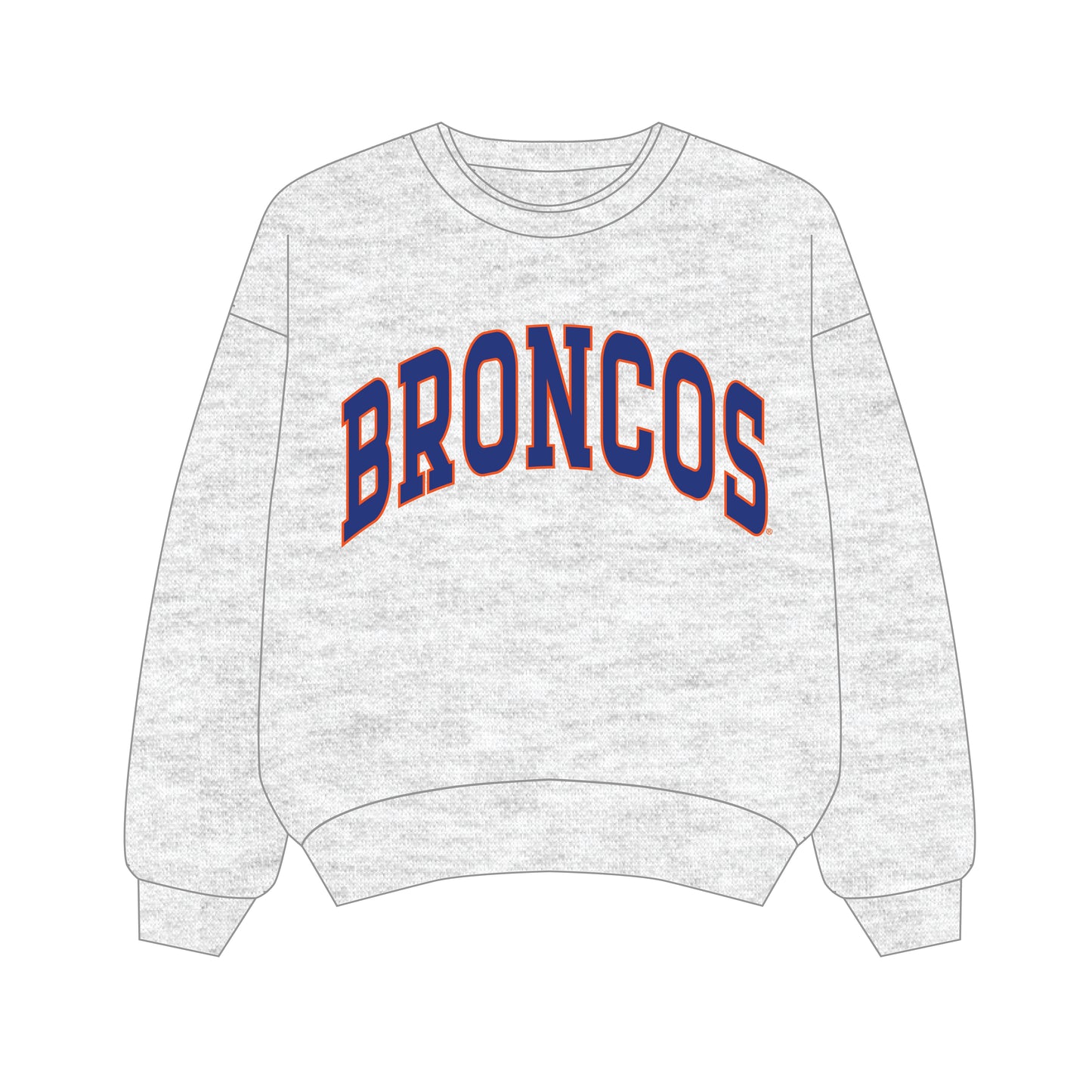 The Olivia Oversized Crewneck Boise State | Ash